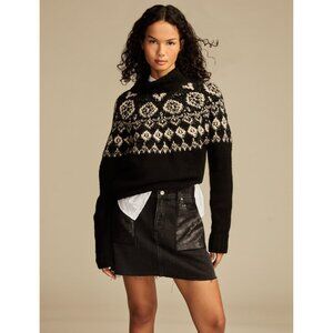 Lucky Brand Women's Sequin Denim Mini Skirt Black Size 10/30 MSRP $129